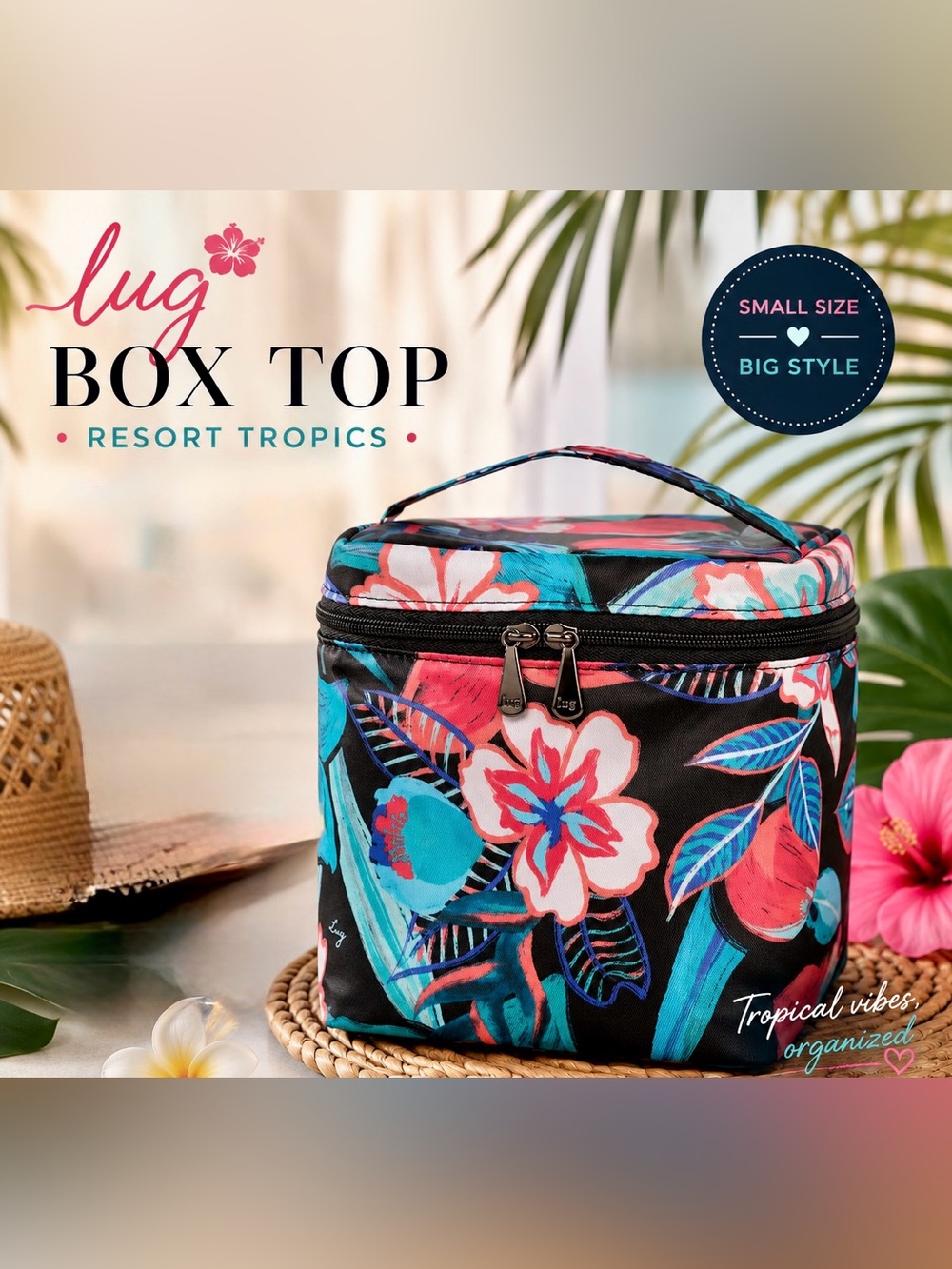 🌴 LUG Box Top Cosmetic Case – Resort Tropics 🌺